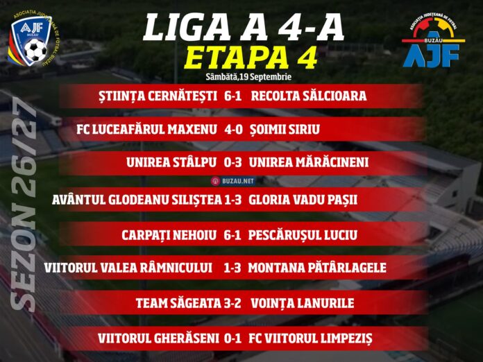 AJF Buzău a publicat rezultatele din Liga a 4-a